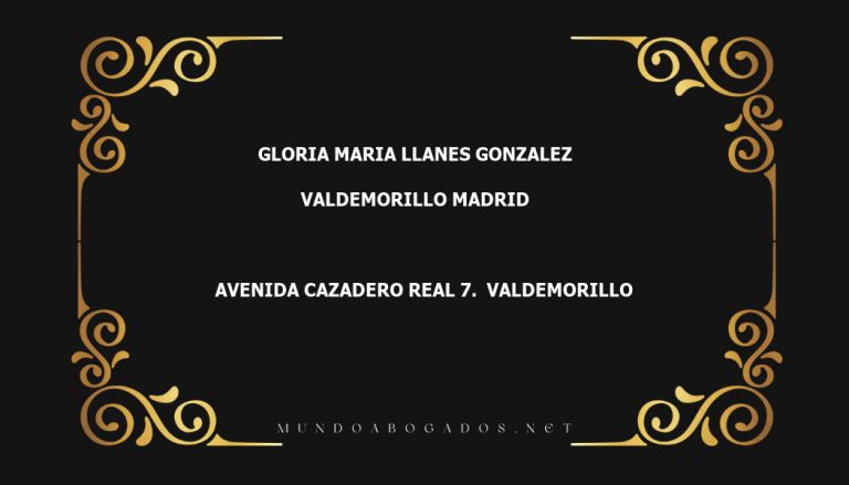 abogado Gloria Maria Llanes Gonzalez en la localidad de Valdemorillo