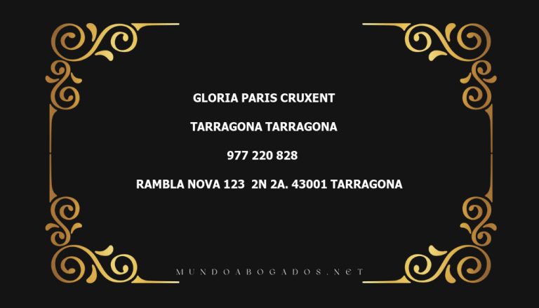 abogado Gloria Paris Cruxent en la localidad de Tarragona