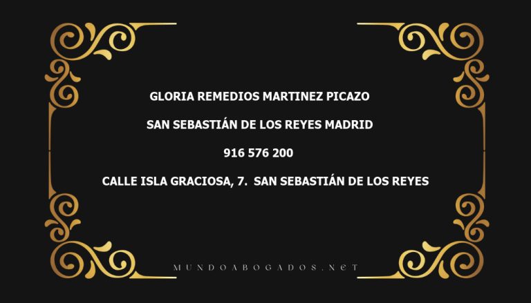 abogado Gloria Remedios Martinez Picazo en la localidad de San Sebastián de los Reyes