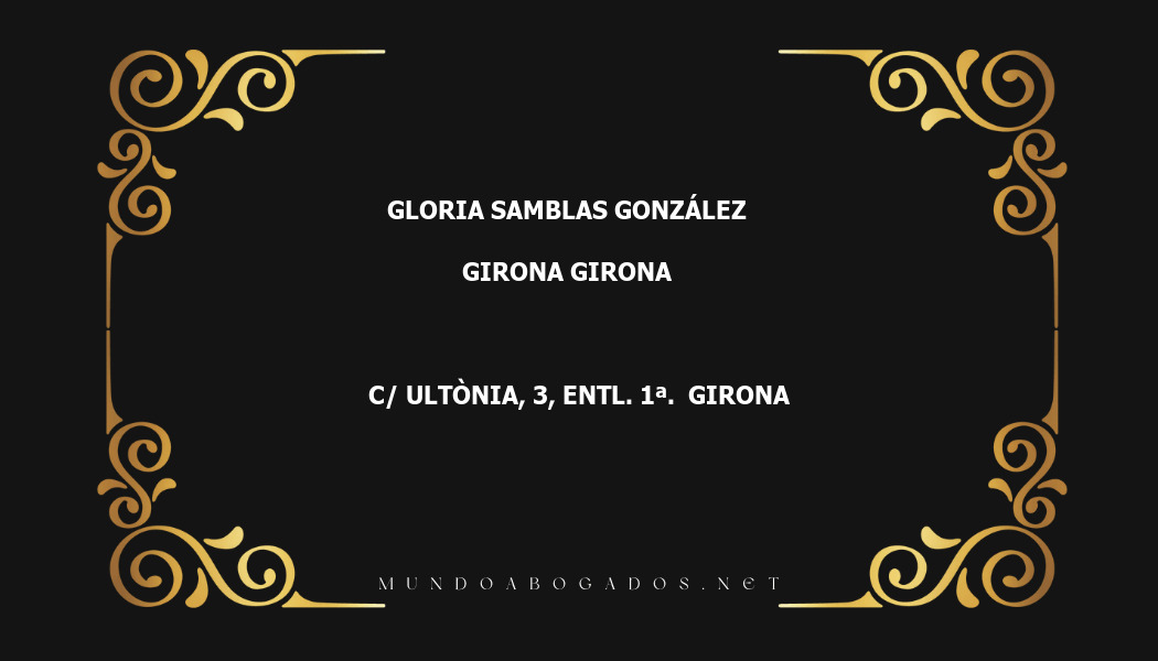 abogado Gloria Samblas González en la localidad de Girona