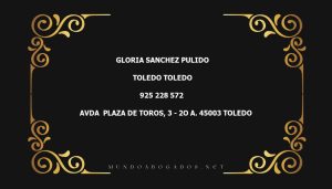 abogado Gloria Sanchez Pulido en la localidad de Toledo