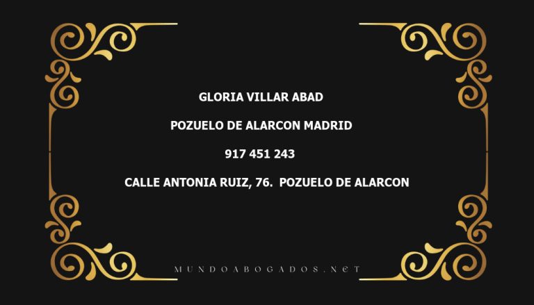 abogado Gloria Villar Abad en la localidad de Pozuelo de Alarcon