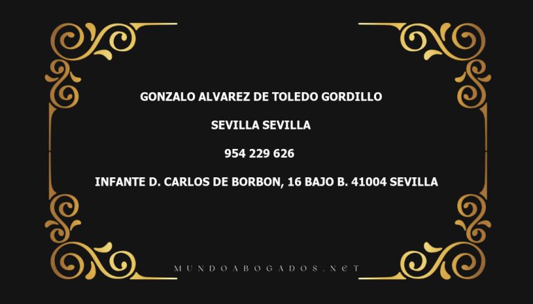 abogado Gonzalo Alvarez De Toledo Gordillo en la localidad de Sevilla