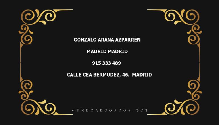 abogado Gonzalo Arana Azparren en la localidad de Madrid