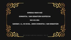 abogado Gonzalo Bajo Auz en la localidad de Donostia / San Sebastián