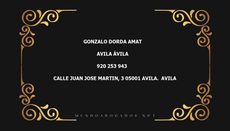 abogado Gonzalo Dorda Amat en la localidad de Avila