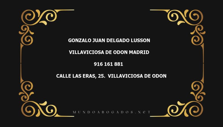 abogado Gonzalo Juan Delgado Lusson en la localidad de Villaviciosa de Odon