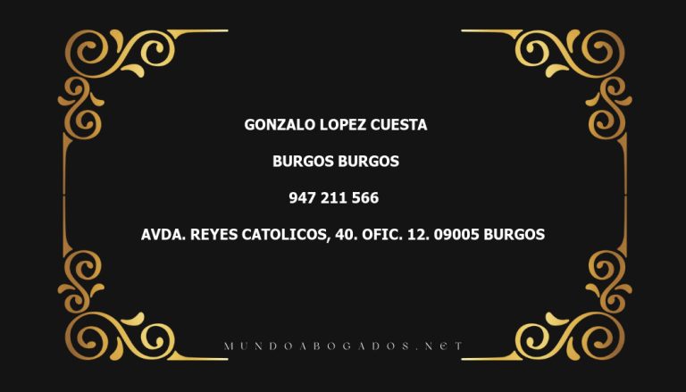 abogado Gonzalo Lopez Cuesta en la localidad de Burgos