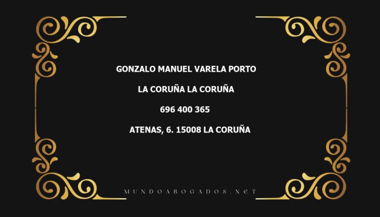 abogado Gonzalo Manuel Varela Porto en la localidad de La Coruña