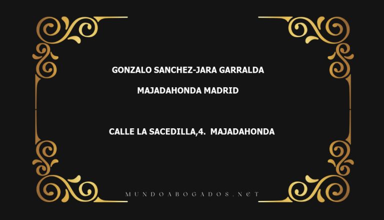 abogado Gonzalo Sanchez-Jara Garralda en la localidad de Majadahonda