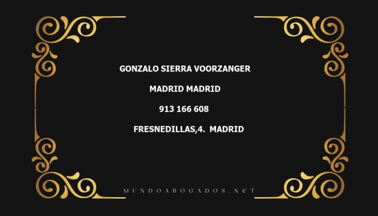 abogado Gonzalo Sierra Voorzanger en la localidad de Madrid