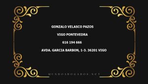 abogado Gonzalo Velasco Pazos en la localidad de Vigo