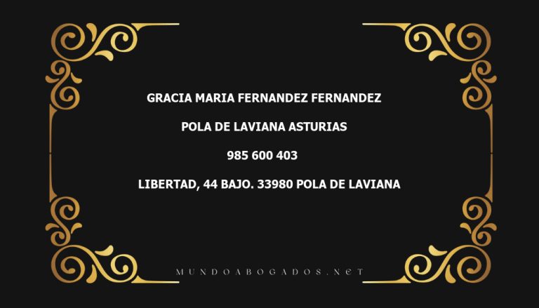 abogado Gracia Maria Fernandez Fernandez en la localidad de Pola de Laviana