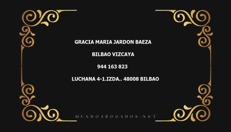 abogado Gracia Maria Jardon Baeza en la localidad de Bilbao