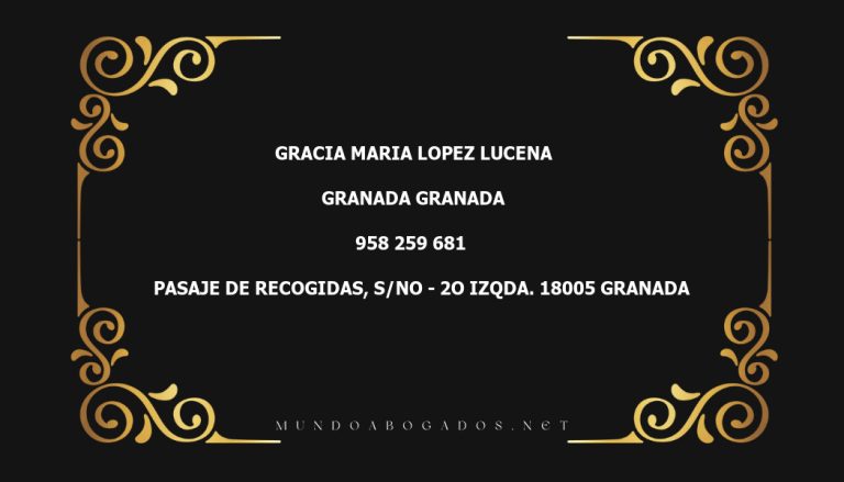 abogado Gracia Maria Lopez Lucena en la localidad de Granada