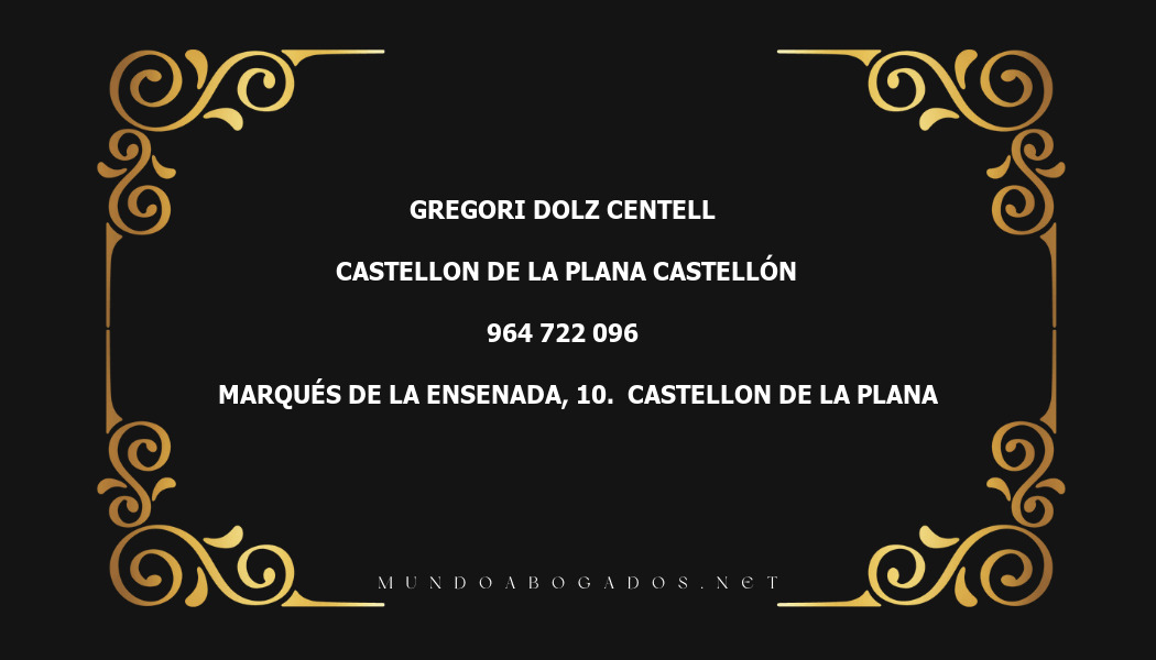 abogado Gregori Dolz Centell en la localidad de Castellon de la Plana