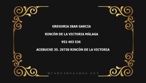 abogado Gregoria Ibar Garcia en la localidad de Rincón de la Victoria