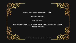 abogado Gregorio De La Morena Azaña en la localidad de Toledo