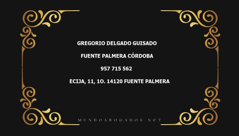 abogado Gregorio Delgado Guisado en la localidad de Fuente Palmera