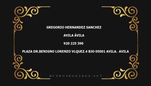 abogado Gregorio Hernandez Sanchez en la localidad de Avila