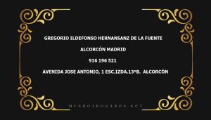 abogado Gregorio Ildefonso Hernansanz De La Fuente en la localidad de Alcorcón