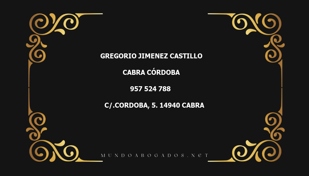 abogado Gregorio Jimenez Castillo en la localidad de Cabra