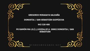 abogado Gregorio Miragaya Saldaña en la localidad de Donostia / San Sebastián