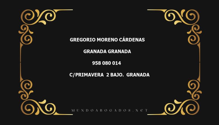 abogado Gregorio Moreno Cárdenas en la localidad de Granada