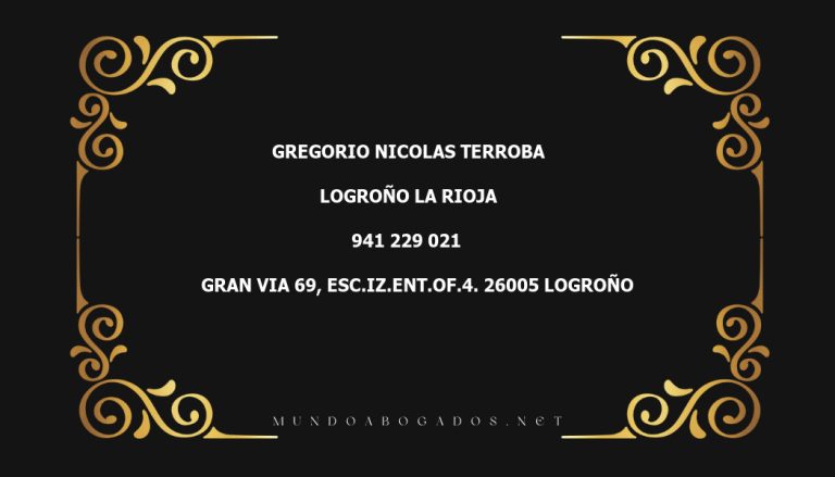 abogado Gregorio Nicolas Terroba en la localidad de Logroño