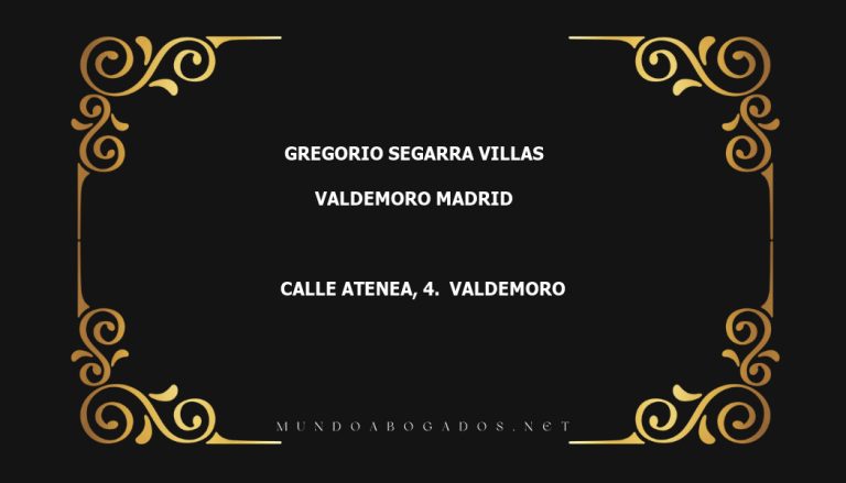 abogado Gregorio Segarra Villas en la localidad de Valdemoro