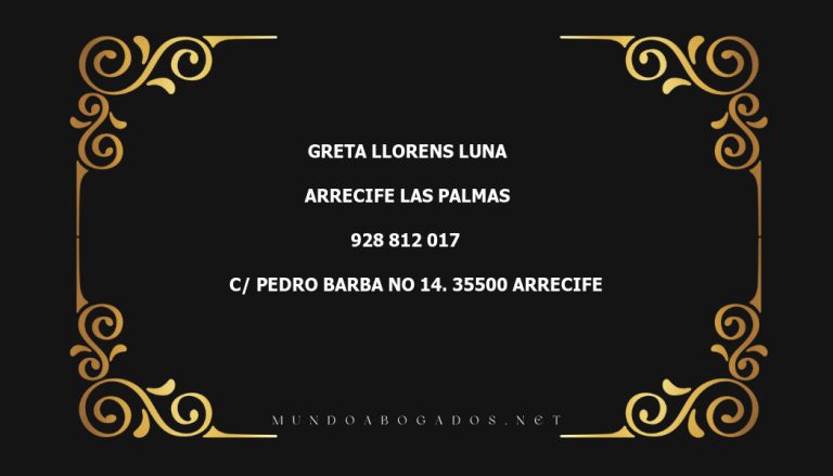 abogado Greta Llorens Luna en la localidad de Arrecife