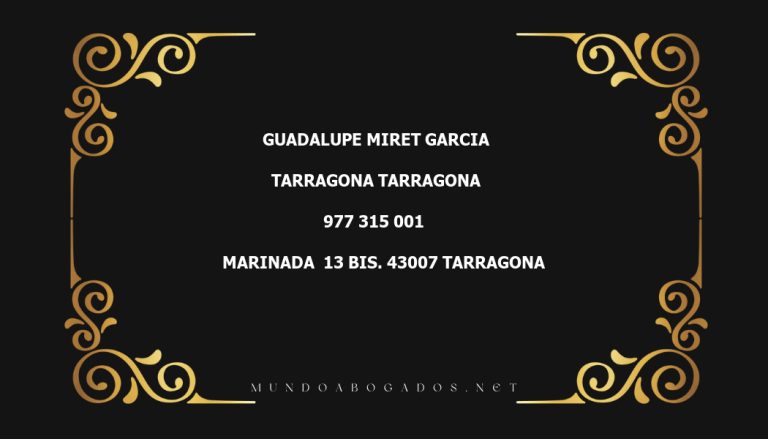 abogado Guadalupe Miret Garcia en la localidad de Tarragona