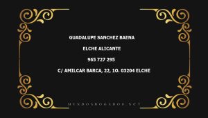 abogado Guadalupe Sanchez Baena en la localidad de Elche