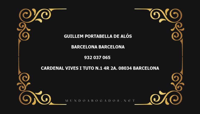 abogado Guillem Portabella De Alós en la localidad de Barcelona