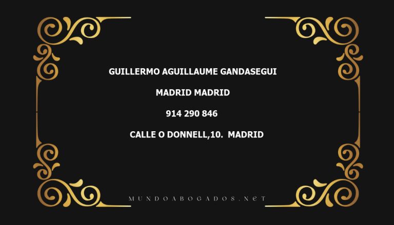 abogado Guillermo Aguillaume Gandasegui en la localidad de Madrid