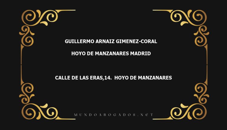 abogado Guillermo Arnaiz Gimenez-Coral en la localidad de Hoyo de Manzanares