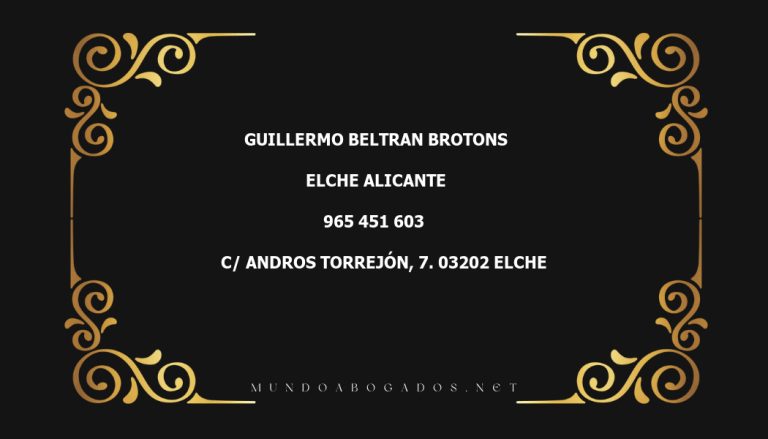 abogado Guillermo Beltran Brotons en la localidad de Elche