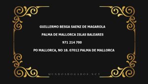 abogado Guillermo Besga Saenz De Magarola en la localidad de Palma de Mallorca