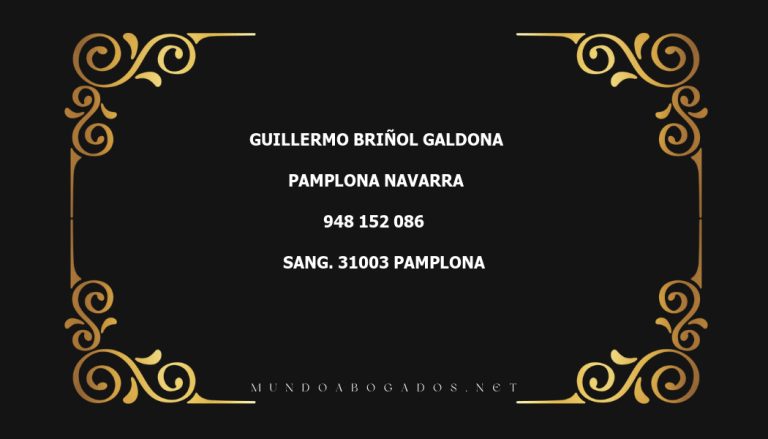 abogado Guillermo Briñol Galdona en la localidad de Pamplona