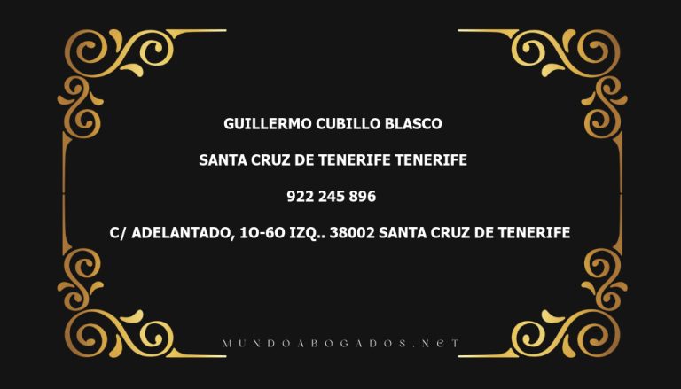 abogado Guillermo Cubillo Blasco en la localidad de Santa Cruz de Tenerife