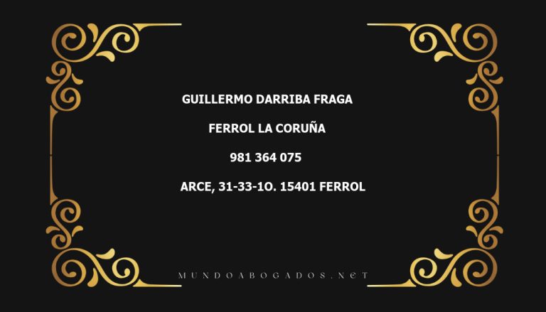 abogado Guillermo Darriba Fraga en la localidad de Ferrol