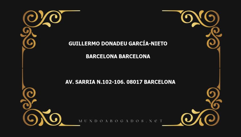 abogado Guillermo Donadeu García-Nieto en la localidad de Barcelona