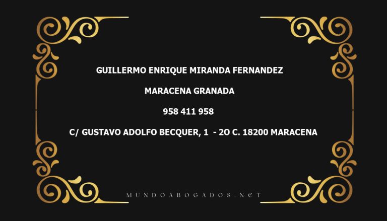 abogado Guillermo Enrique Miranda Fernandez en la localidad de Maracena