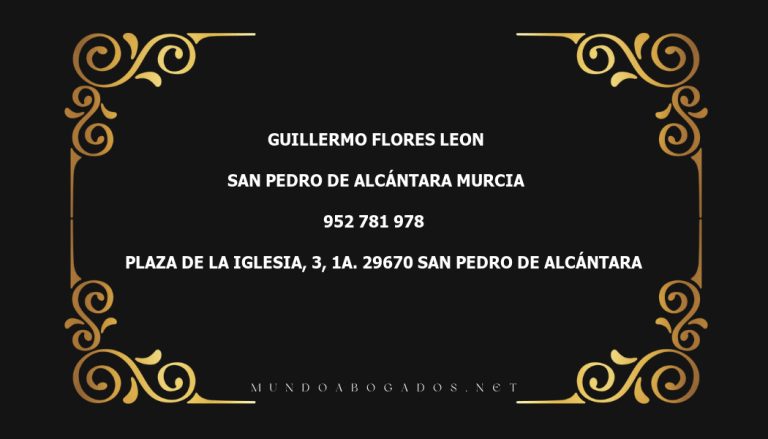 abogado Guillermo Flores Leon en la localidad de San Pedro de Alcántara