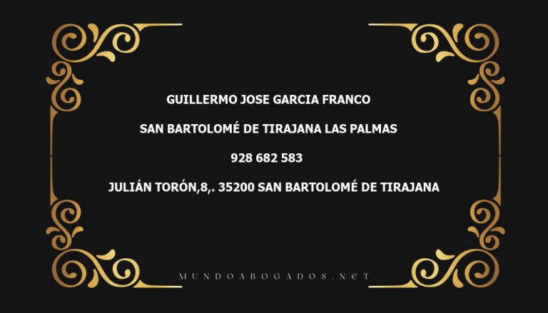 abogado Guillermo Jose Garcia Franco en la localidad de San Bartolomé de Tirajana