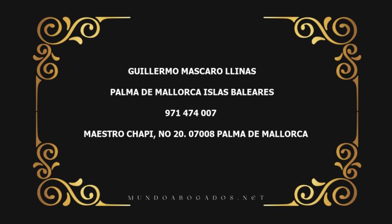 abogado Guillermo Mascaro Llinas en la localidad de Palma de Mallorca