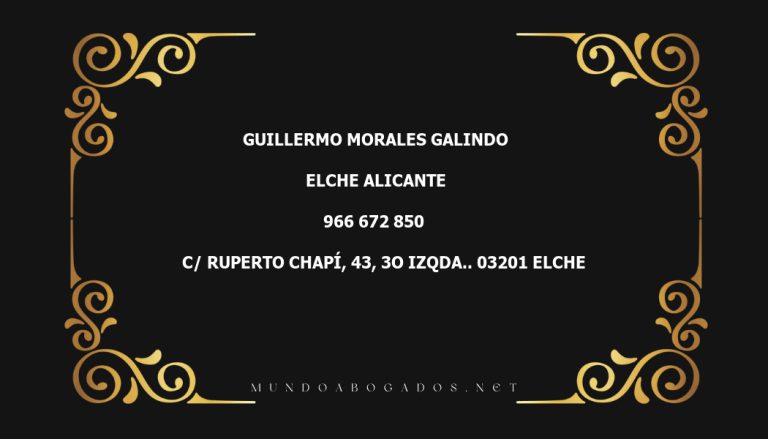 abogado Guillermo Morales Galindo en la localidad de Elche