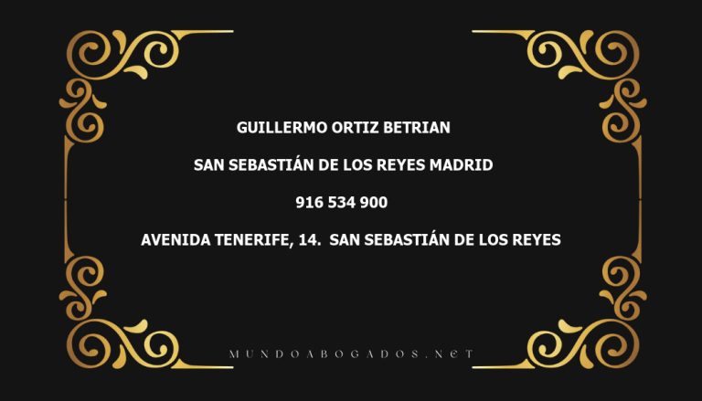 abogado Guillermo Ortiz Betrian en la localidad de San Sebastián de los Reyes