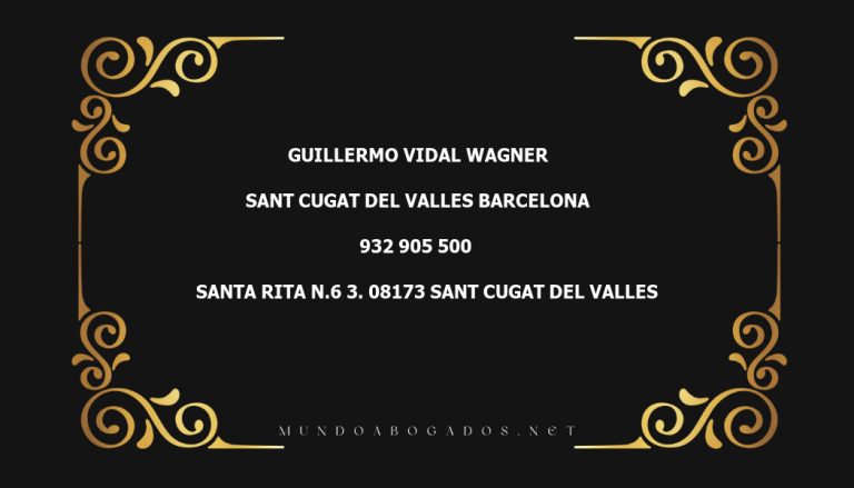 abogado Guillermo Vidal Wagner en la localidad de Sant Cugat del Valles