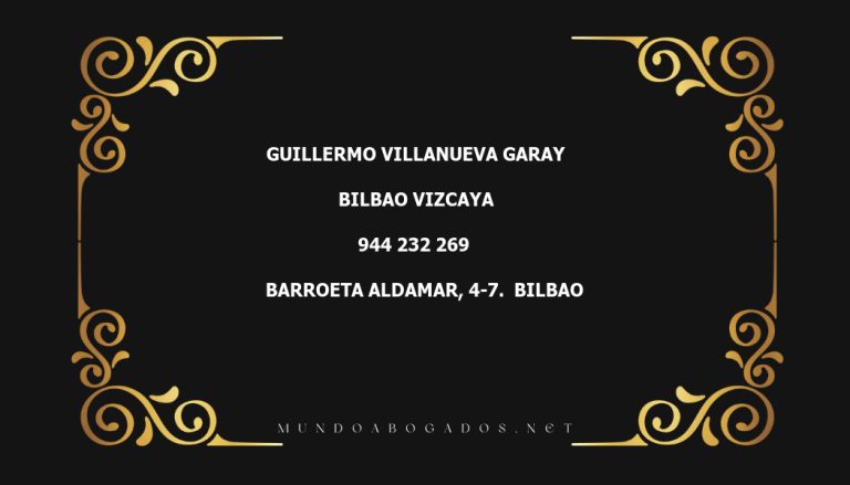 abogado Guillermo Villanueva Garay en la localidad de Bilbao